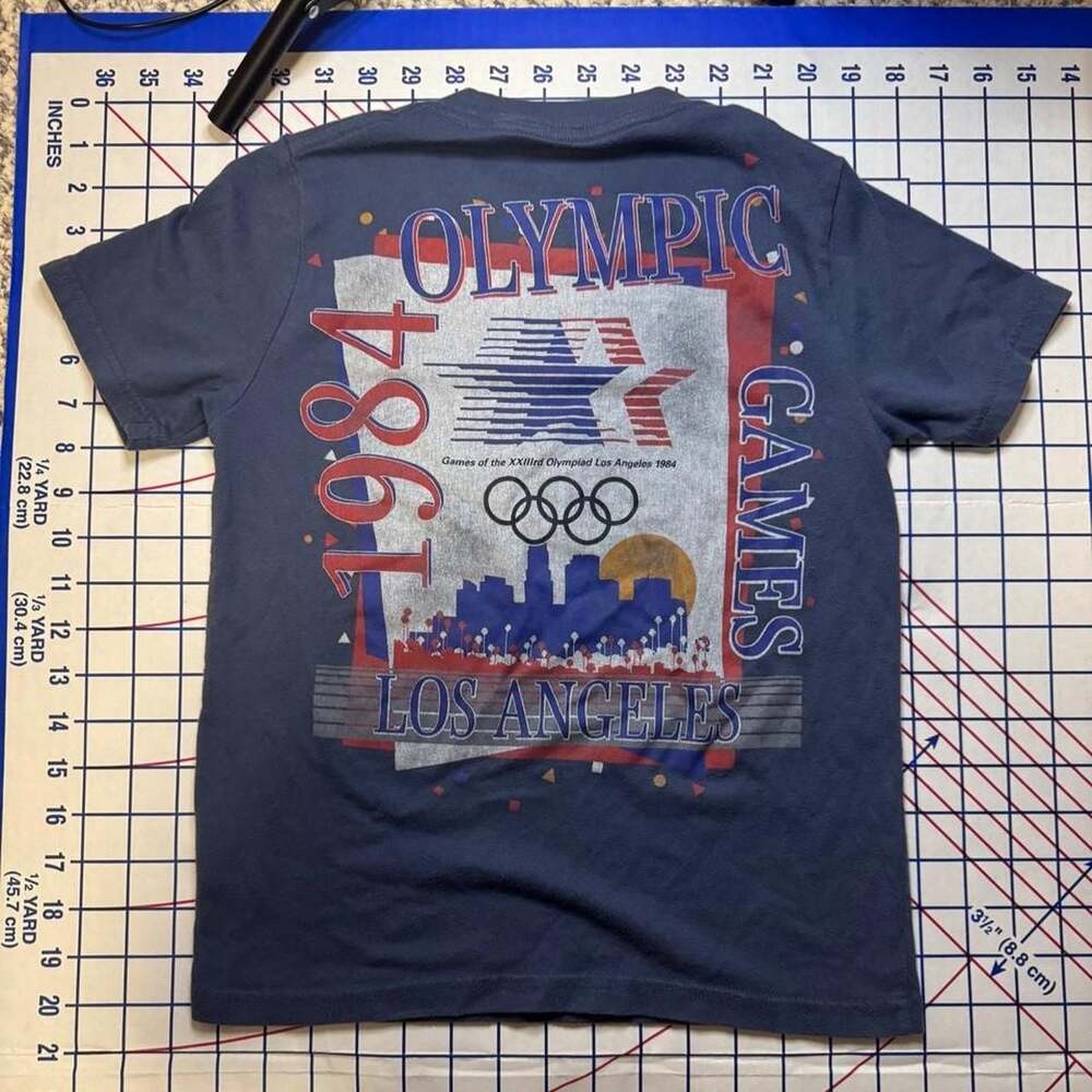 Heritage 1984 Los Angeles Olympic Games Graphic T-Shirt Navy Youth Size 9/10